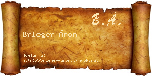 Brieger Áron névjegykártya