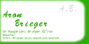 aron brieger business card